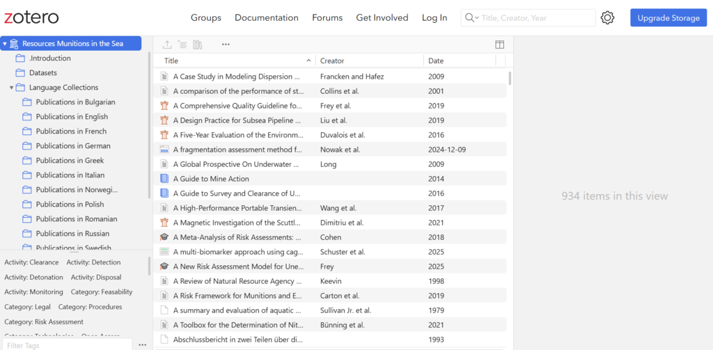 New Zotero Library Brings Munitions in the Sea Research Together